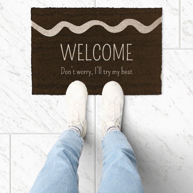 Minimal Welcome Funny Introvert Fiber Doormat (Insitu)