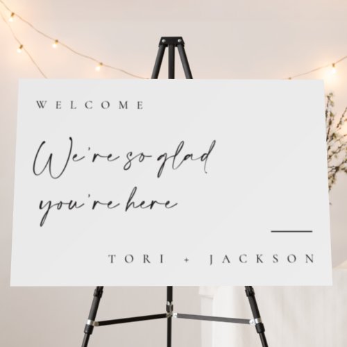 Minimal Welcome Sign Name Wedding Poster board