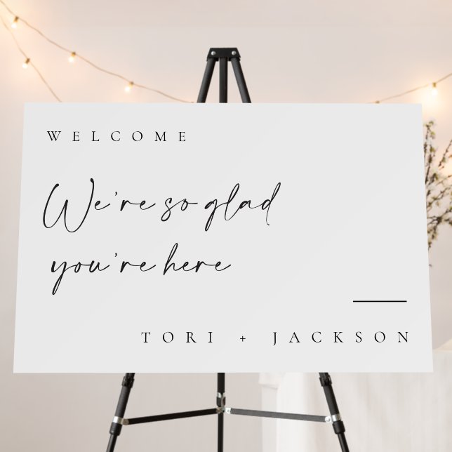 Minimal Welcome Sign Name Wedding Poster board (In Situ (Stand))