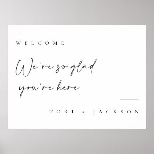 Minimal Welcome Sign Name Wedding Poster board