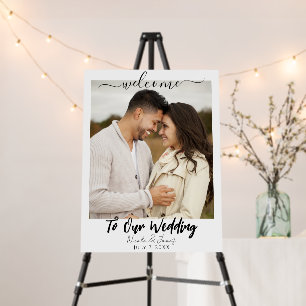 Minimal Welcome to our Wedding Photo Sign