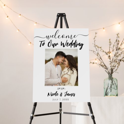 Minimal Welcome to our Wedding Photo Sign