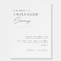 Minimal Welcome To Unplugged Wedding Ceremony Sign