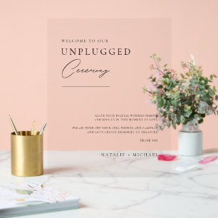 Minimal Welcome To Unplugged Wedding Ceremony Sign