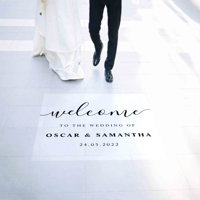 Minimal Welcome Wedding Vinyl Floor Decal (Wedding)