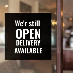 Minimal We're Still Open  Window Cling