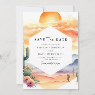 Minimal Whimsical Cactus Wedding Save The Date