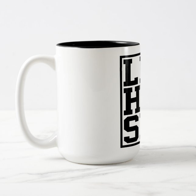 Minimal White Aesthetic Abstract Two-Tone Coffee Mug (Left)