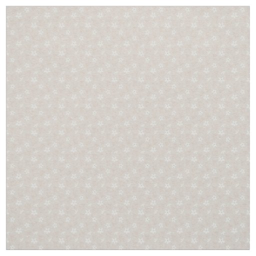 Minimal White Blossoms on Soft Beige Background Fabric
