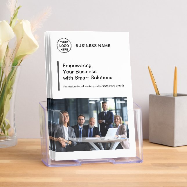 Minimal White Business Professional Bi-Fold Brochure (Insitu)