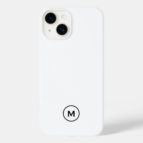Minimal White Classic Monogram Medallion Case_Mate iPhone 14 Case