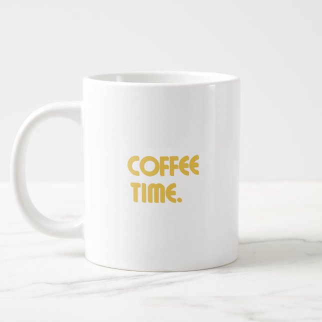Minimal White Coffee Mug | Simple Clean Design (Left)
