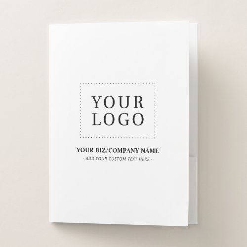 Minimal White Custom Business Logo Promotional Pocket Folder