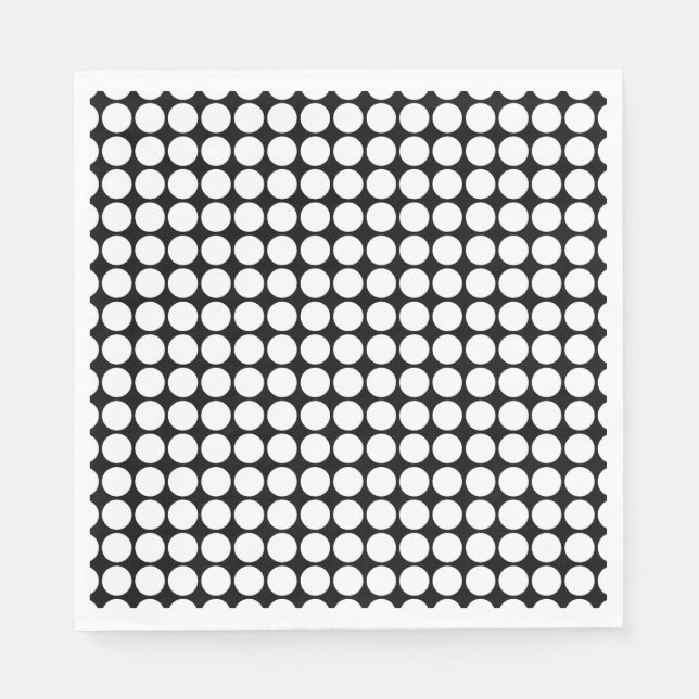 Minimal White Dots on Solid Black Background Napkins (Front)