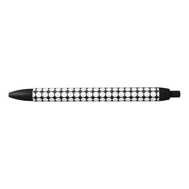 Minimal White Dots on Solid Black Background Pen (Front)