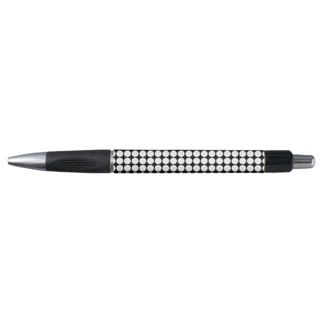 Minimal White Dots on Solid Black Background Pen (Front)