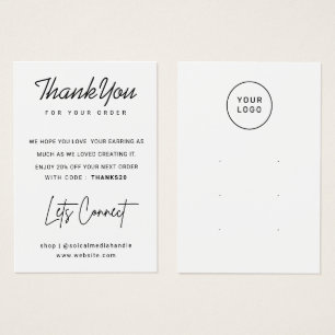 Minimal White Earring Thank You Insert