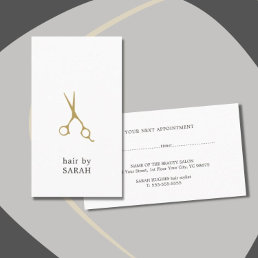 Minimal White Faux Gold Hair Stylist Appointment