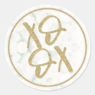 Minimal White + Gold XOXO Envelope Seal