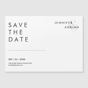 Minimal White Horizontal Save The Date Wedding
