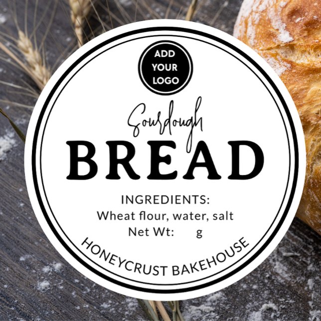 Minimal White Logo Bakery Sourdough Bread Sticker (Creator Uploaded)
