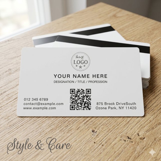 Minimal White Magnetic Card with Your Info (Minimal White Magnetic Card with Your Info)