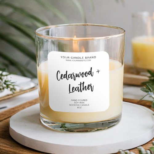 Minimal White Modern Candle Product Label