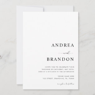 Minimal White QR Code All-In-One Wedding Invitation