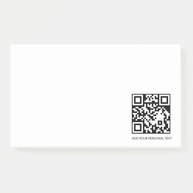 Minimal White QR Custom Text Note Design (Front)