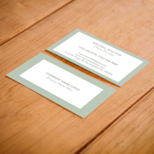 Minimal White & Sage-Green Business Card