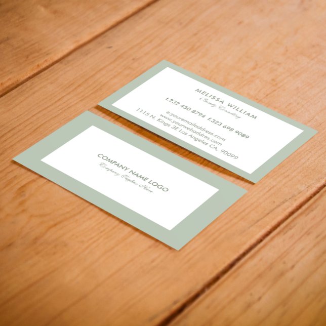 Minimal White & Sage-Green Business Card (Creator Uploaded)