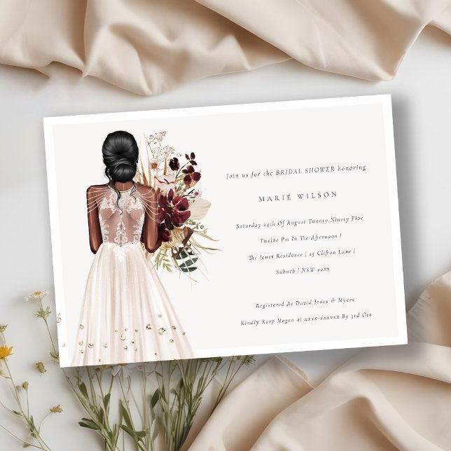 Minimal White Wedding Gown Bridal Shower Invite (Creator Uploaded)