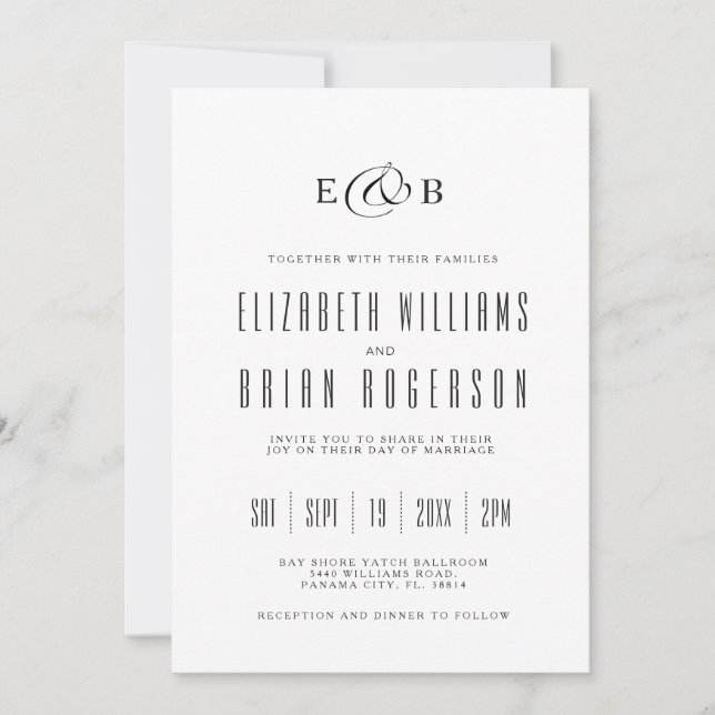 Minimal White | Wedding Invitation (Front)