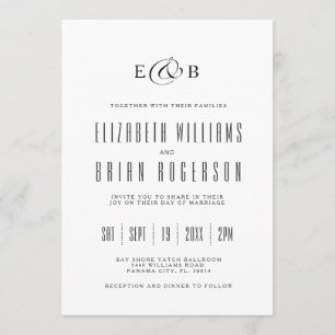 Minimal White   Wedding Invitation