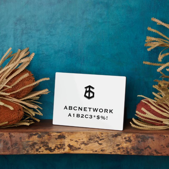 Minimal Wifi Password Sign Logo Plaque (Side)