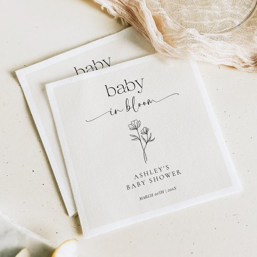 Minimal Wildflower Baby Shower Invitation