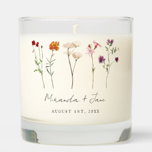 Minimal Wildflower Lesbian Pride Floral Wedding Scented Candle