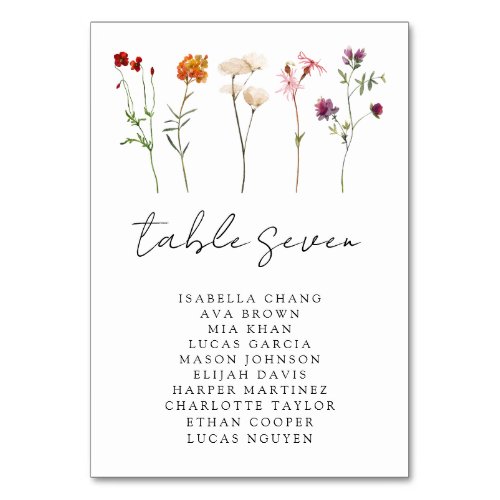 Minimal Wildflower Lesbian Pride Floral Wedding Table Number Minimal Wildflower Lesbian Pride Floral Wedding Table Number