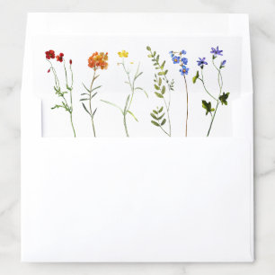 Minimal Wildflower LGBTQ Gay Pride Floral Wedding Envelope Liner