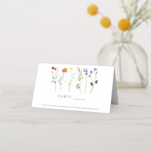 Minimal Wildflower LGBTQ Gay Pride Floral Wedding Place Card