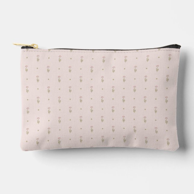 Minimal Wildflower Pattern with Dots Accessory Pouch (Front)