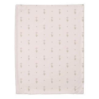 Minimal Wildflower Pattern with Dots Duvet Cover
