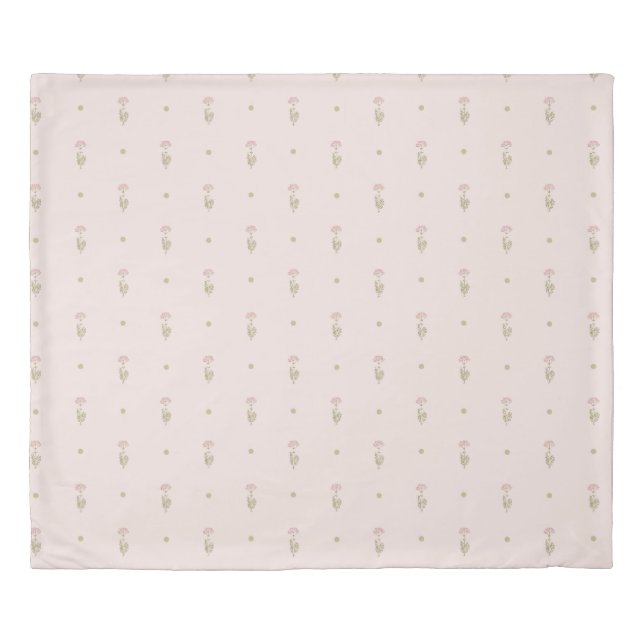 Minimal Wildflower Pattern with Dots Duvet Cover (Front)
