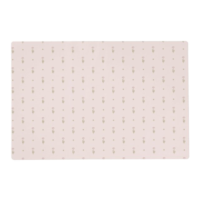 Minimal Wildflower Pattern with Dots Placemat (Front)