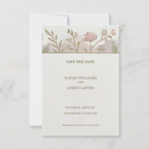 Minimal Wildflower Save The Date Card