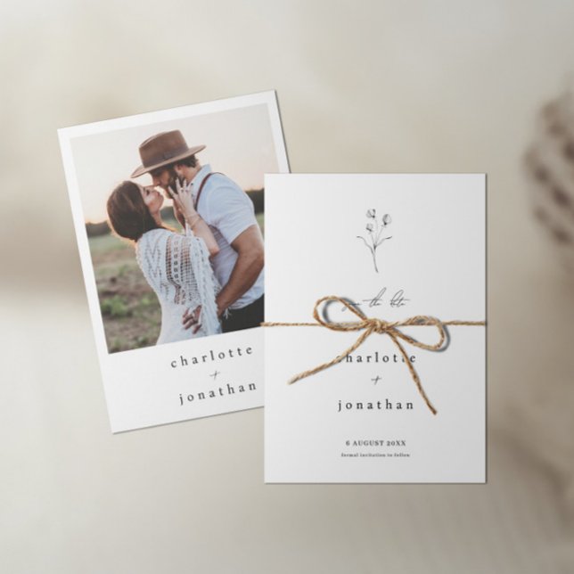 Minimal Wildflower Wedding Save The Date (Creator Uploaded)