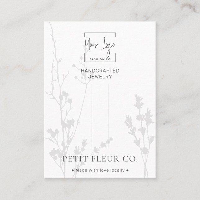 Minimal Wildflowers Jewelry Hair Clip Display Card (Front)