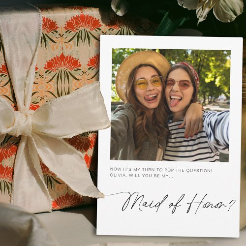 Minimal Will You Be My Maid of Honor Proposal Card