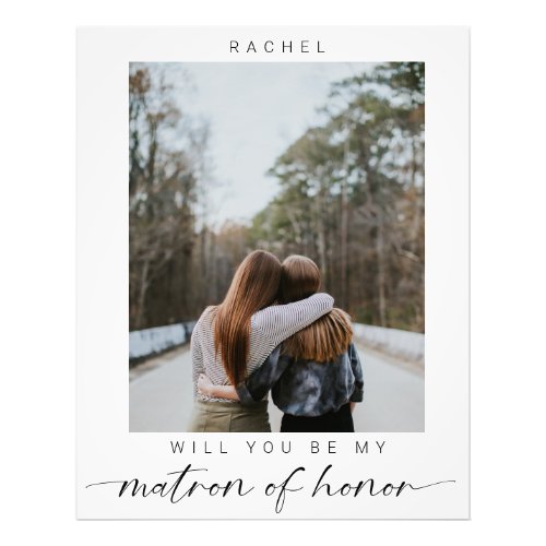 Minimal Will you be my Matron of Honor Photo Chic 