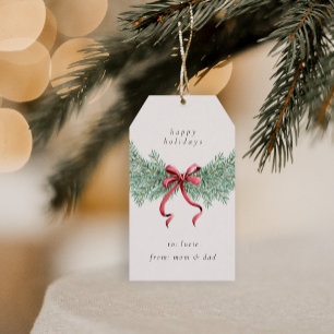 Minimal Winter Garland Christmas Gift Tag